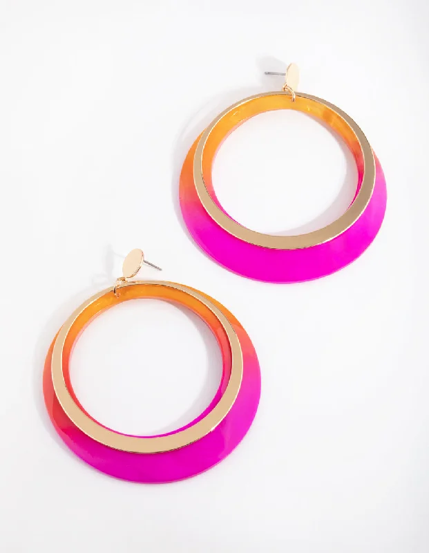 Long Silver Earrings-Gold Two Toned Drop Earrings