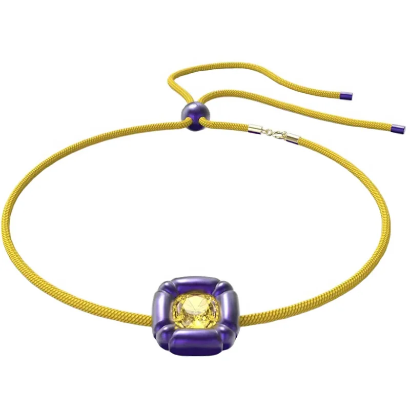 Trendy Bracelets for Women-Swarovski Women's Bracelet - Dulcis Purple and Yellow Cushion Cut Crystals | 5613645