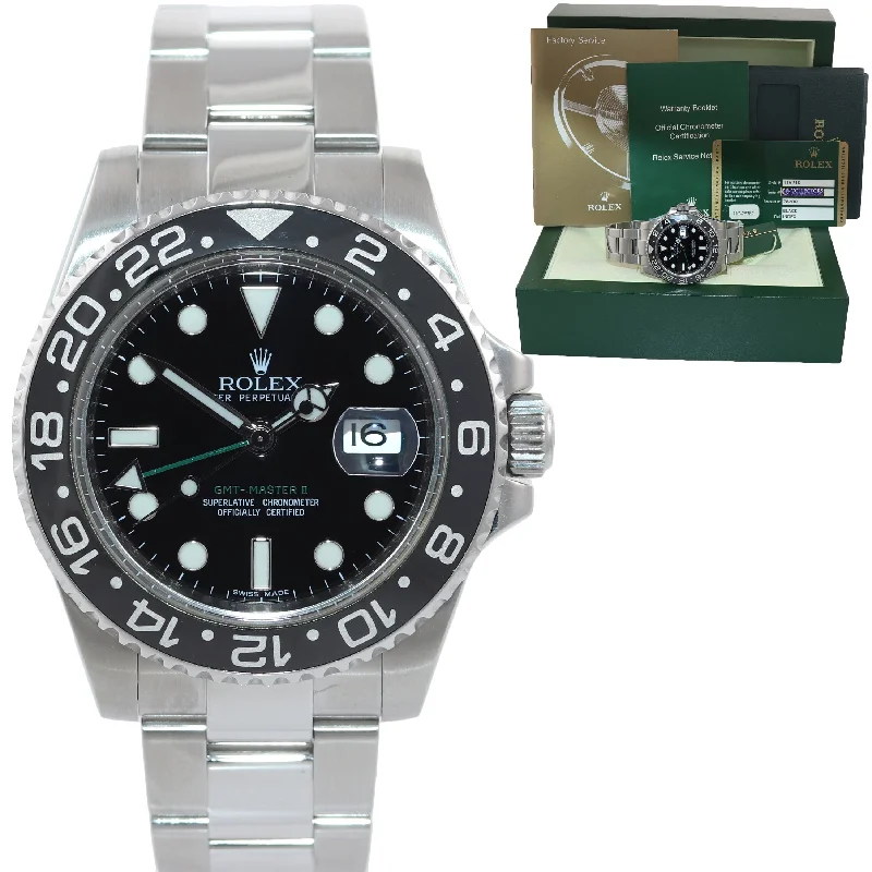 Smartwatch for Running and Fitness-DISCONTINUED PAPERS Rolex GMT Master II 116710 Steel Ceramic Black Green Watch