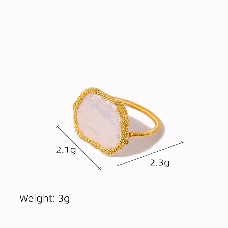 White Square Flat Chain Edging Ring No. 7