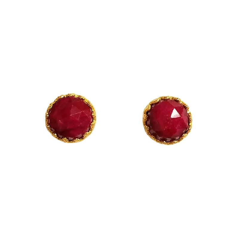 Stylish Stud Earrings-Rococo Earring - Ruby Quartz