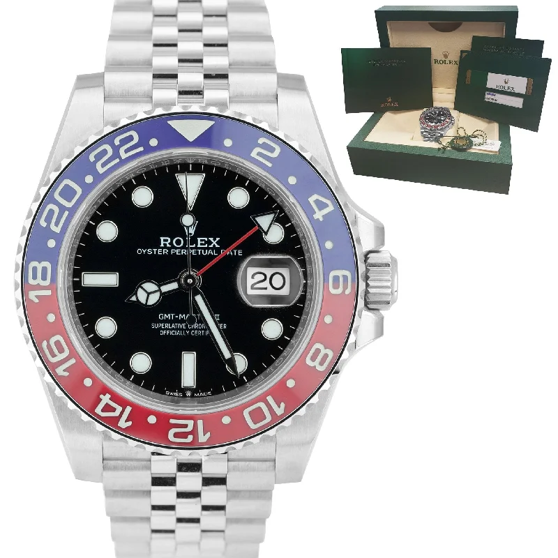 Smart Watch for Fitness-NOS 2019 Rolex GMT-Master II 'PEPSI' BEZEL Ceramic Watch 126710 BLRO FULL SET