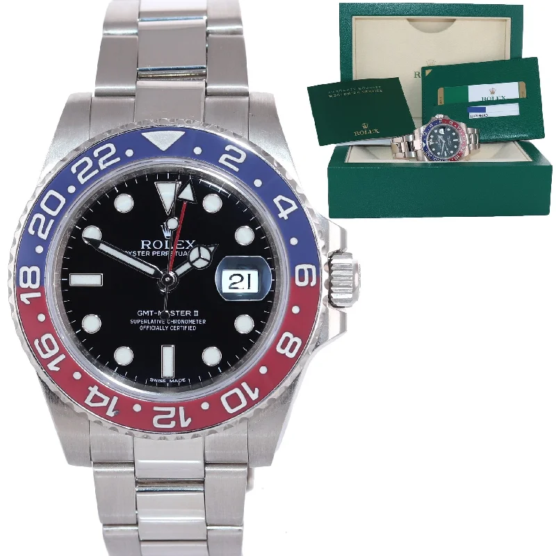 Customizable Classic Watch-2018 PAPERS Rolex GMT-Master II MK1 Pepsi 18K White Gold 116719BLRO Watch Box