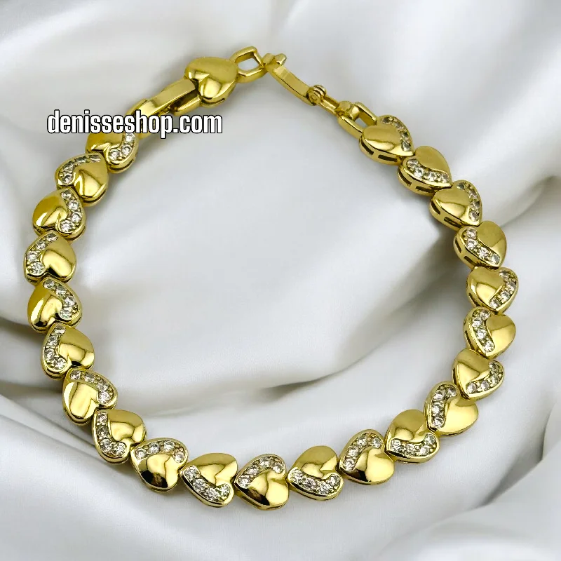 Trendy Silver Bracelet-14K /WOMAN HEART LINK BRACELET BR578