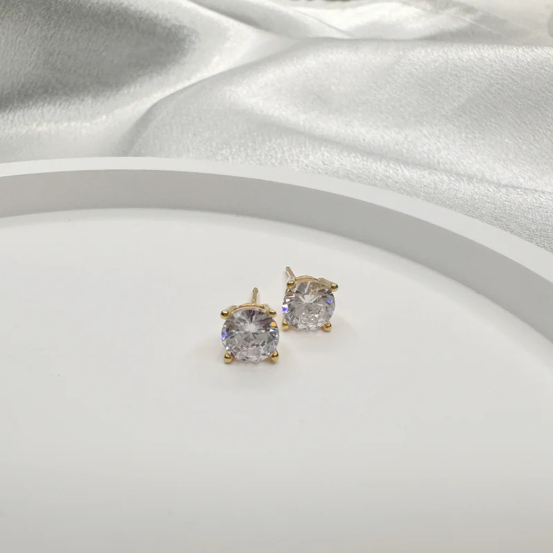 Gold White Diamond Style a Pair