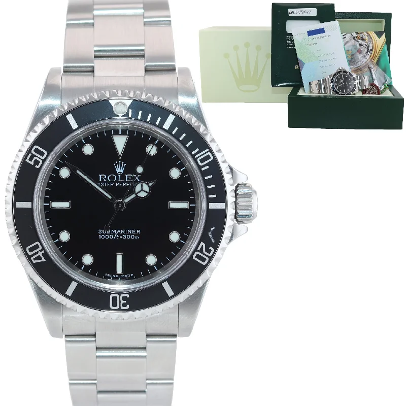 Classic Leather Watch-PAPERS Rolex Submariner No-Date 2 Line14060 40mm Steel Watch Box