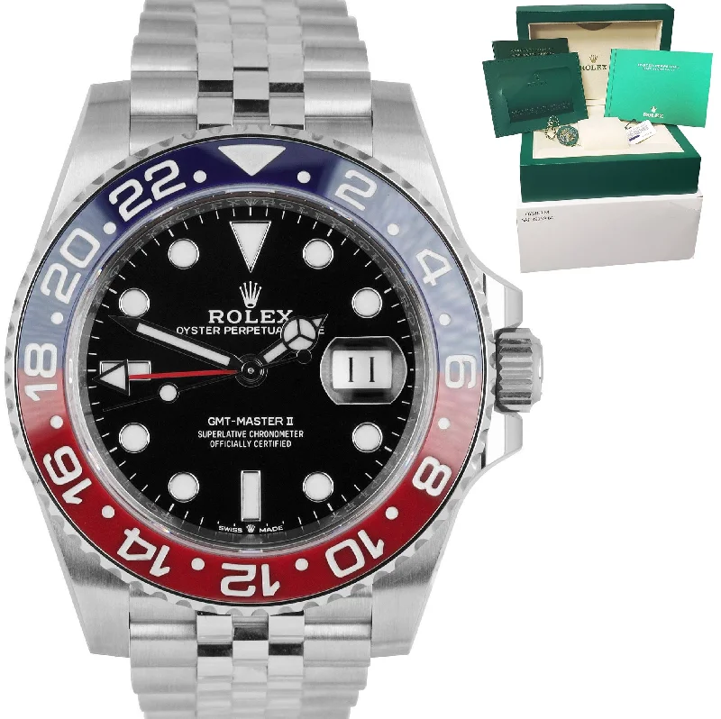 Women’s Watch with Adjustable Strap-OCTOBER 2021 Rolex GMT-Master II PEPSI Red / Blue SS Ceramic 40mm 126710 BLRO