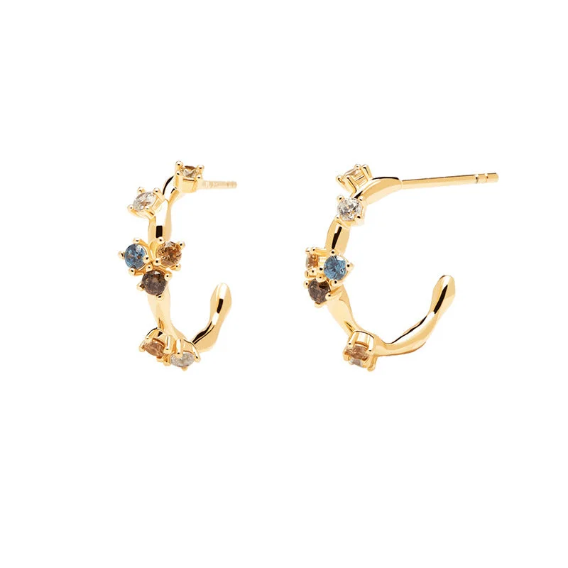 Irregular Pleated Earrings-Yellow Gold