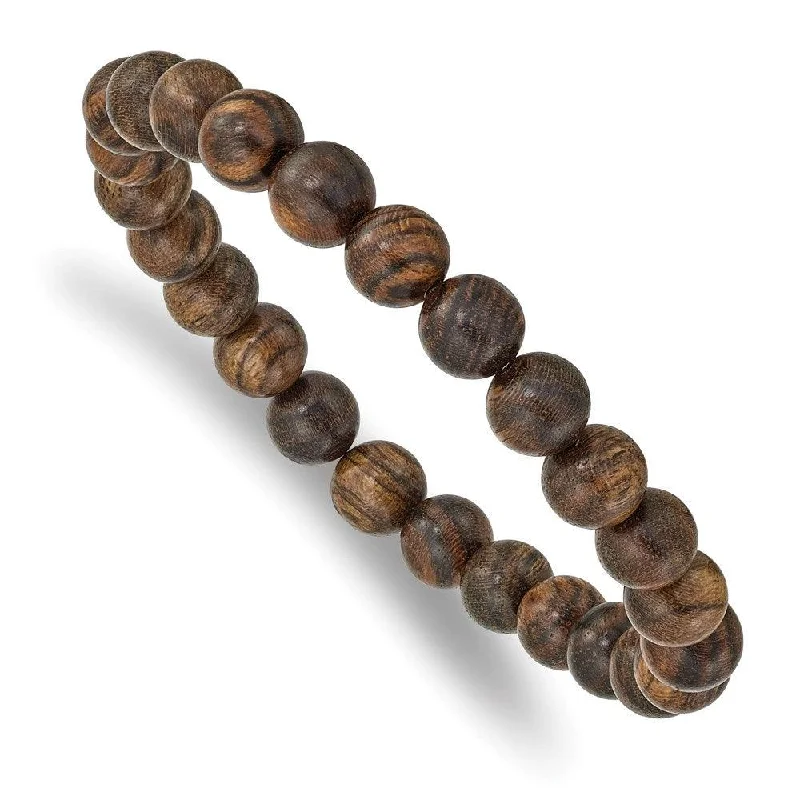 Stackable Bracelets for Women-Tigerwood Bead Stretch Bracelet