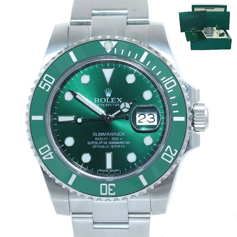 Women's Diamond Watch-DISCONTINUED Rolex Submariner Hulk 116610LV Green Ceramic Watch Box