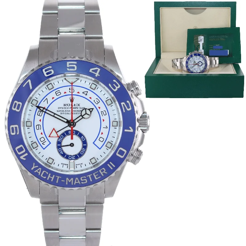 Women’s Solar-Powered Watch-NEW 2021 PAPERS Rolex Yacht-Master 2 Mercedes Steel Blue 116680 Watch Box