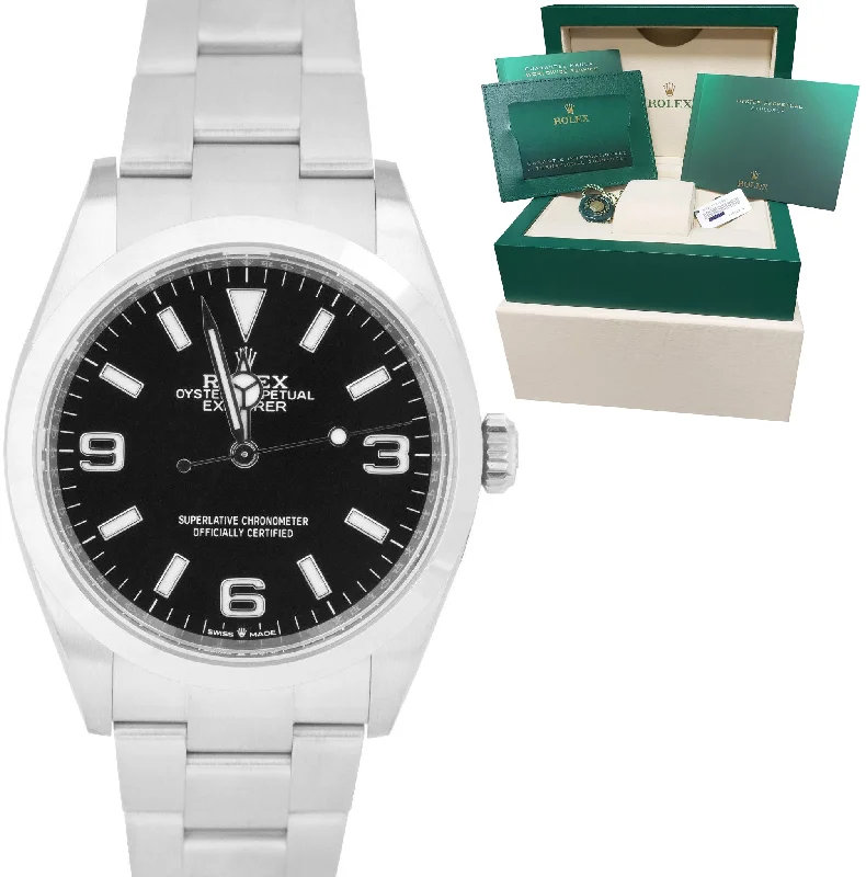 Stylish Black Digital Watch-NEW NOV. 2021 Rolex Explorer I Black 36mm Stainless Steel Oyster Watch 124270