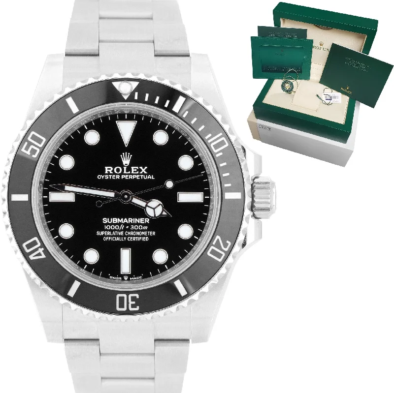 Elegant Women’s Watch with Date Display-NEW 2021 Rolex Submariner 41mm No-Date Black Stainless Ceramic Watch 124060 LN