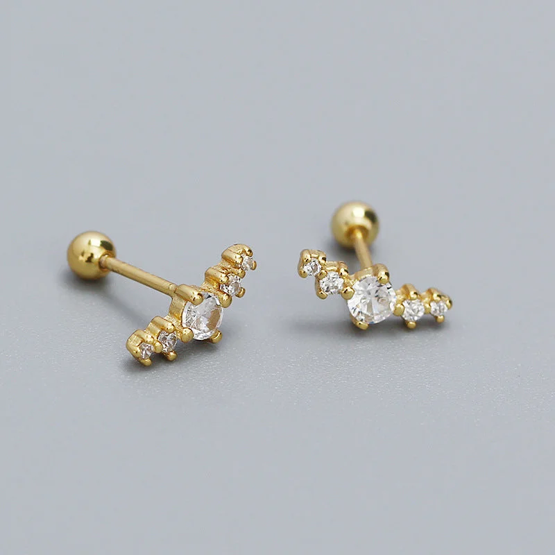 Irregular Pleated Earrings-Yellow Gold