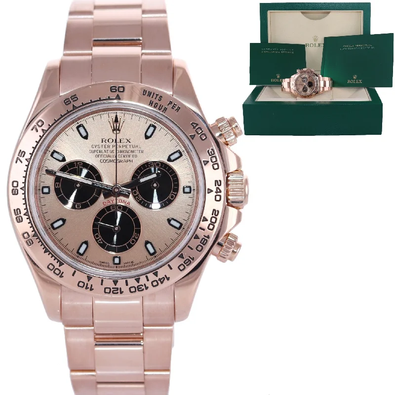 Men's Stylish Smartwatch with GPS-Rolex Daytona Rose Gold 18k Pink Panda Dial 116505 Chrono Watch Box