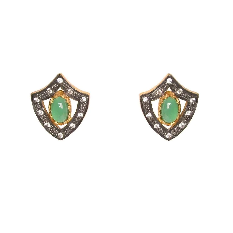 Elegant Drop Stud Earrings-Mosaic Regal Shield Stud Earrings