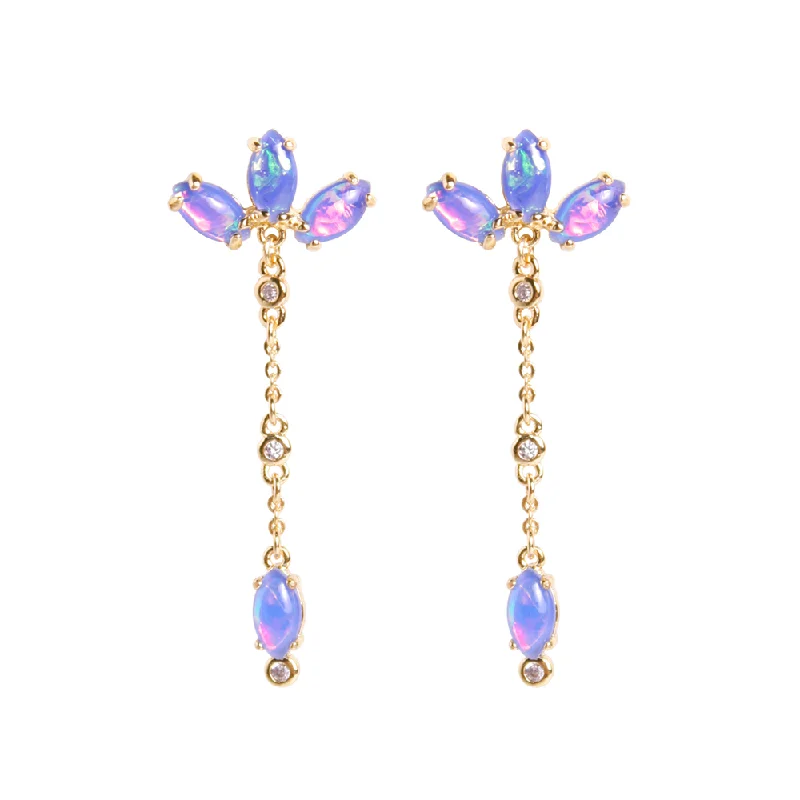 Luxury Diamond Earrings-Ophelia Marquise Opal Drop Earrings