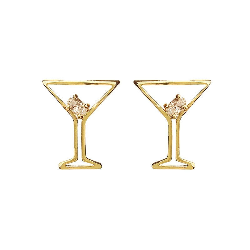 Handmade Gold Earrings-Roam Mini Martini Earrings