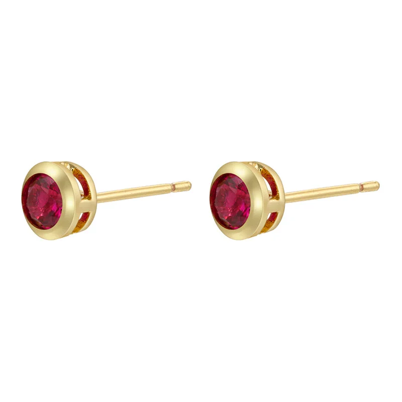 Gold Rose Red Diamond 1 Pair