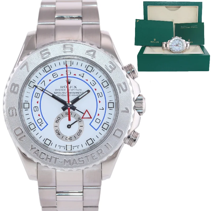 Waterproof Quartz Watch-Rolex Yacht-Master II 44mm 18k White Gold 116689 YM 2 Watch Box