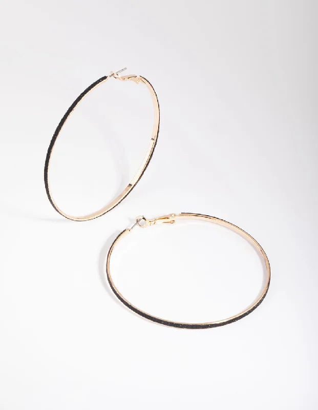 Hoop Earrings for Women-Gold Glitter Hoop Earrings