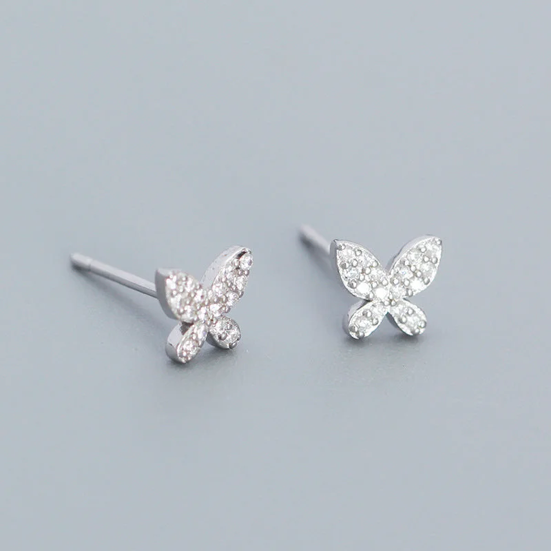 Meihu Ear Studs [White Gold Color]]