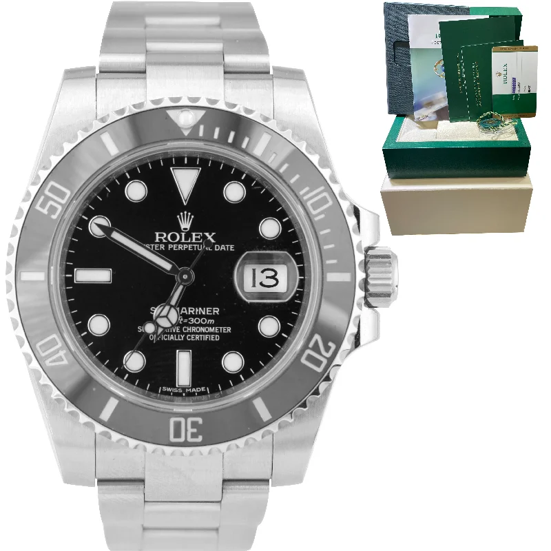 Custom Women's Smart Watch-2015 Rolex Submariner Date Stainless Ceramic 40mm Dive Watch 116610LN BOX PAPERS