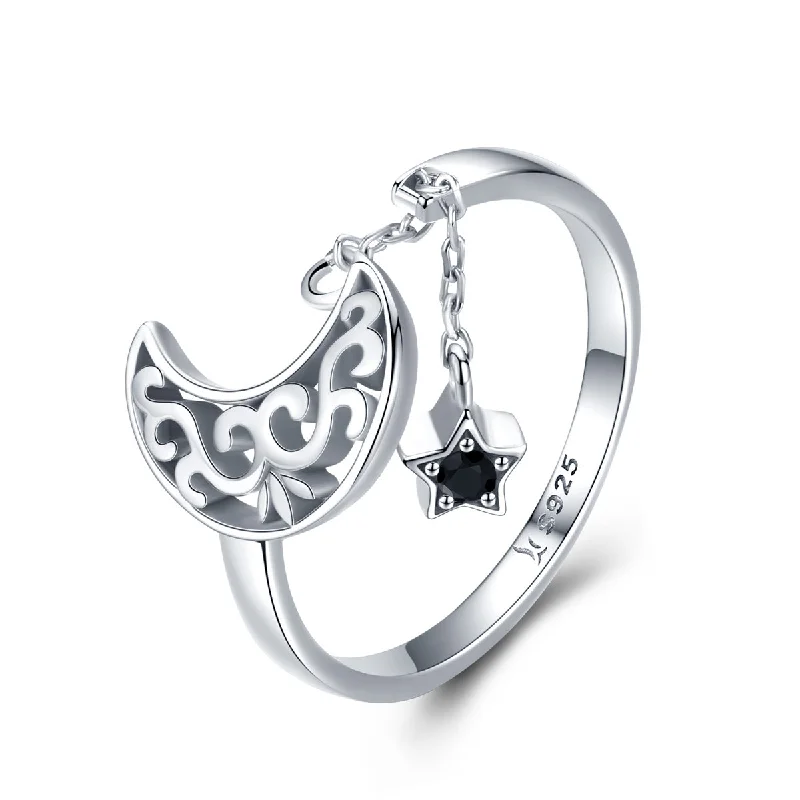 Starlight Moon-925 Silver Ring