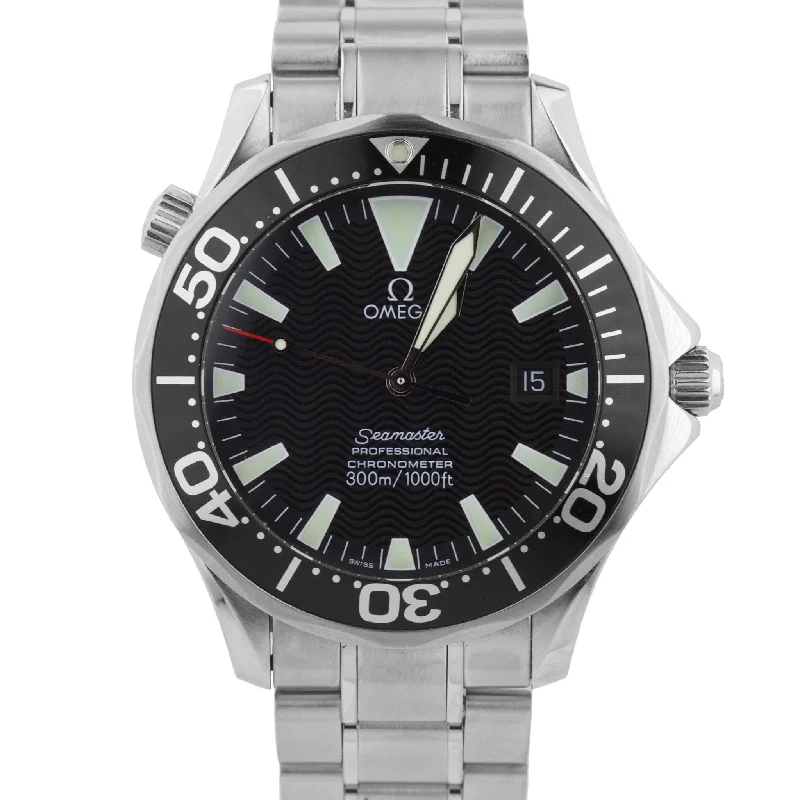 Solar Powered Watch-Omega Seamaster Professional Sword Hands Black 300M 2254.50 41mm Automatic Watch