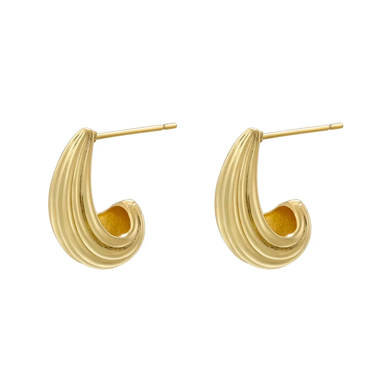 Ve1185 Gold Stripe C- Shaped 1 Pair