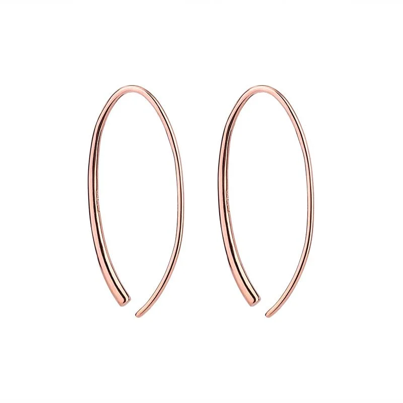 Geometric U-Shaped Earrings-Rose Gold