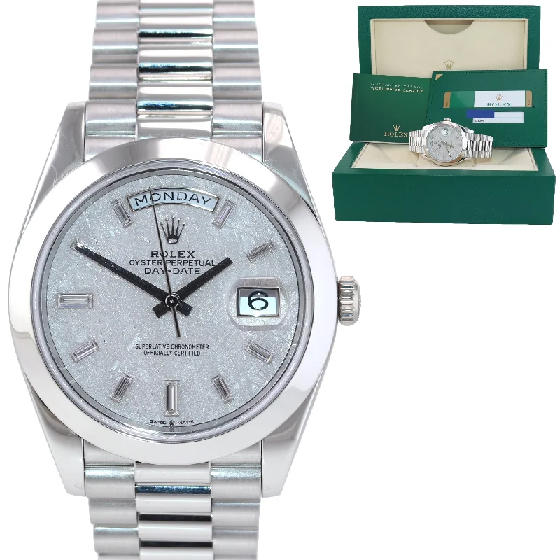 Stylish Stainless Steel Watch-2020 PAPERS Rolex Day Date 40 Platinum President Meteorite Diamond 228206 Watch