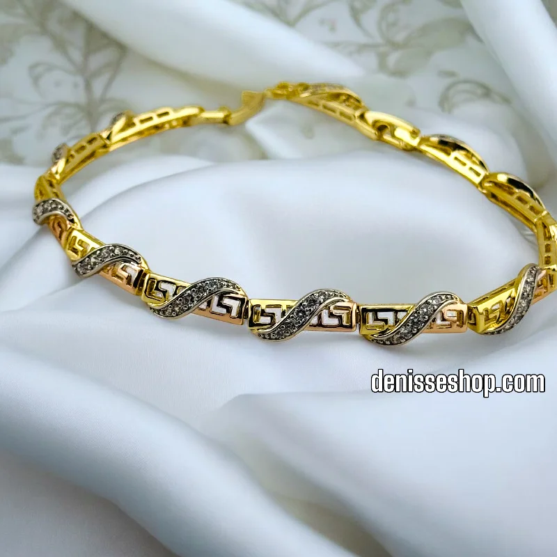 Beaded Bar Bracelet-14K /WOMAN TWISTED BRACELET BR556