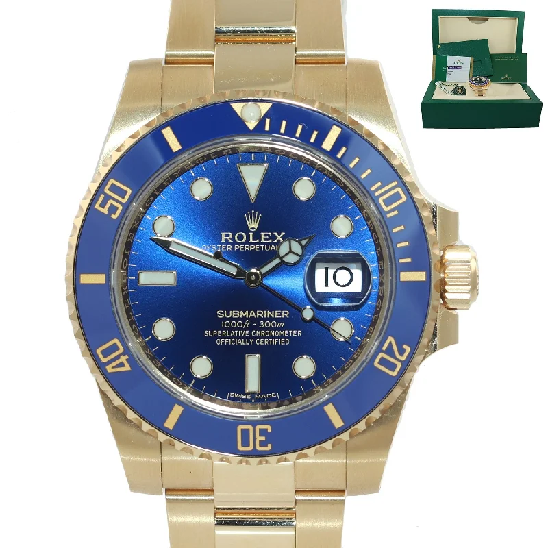 Minimalist Watch for Women-2019 PAPERS Rolex Sunburst Blue Ceramic 116618 18k Yellow Gold Watch Box