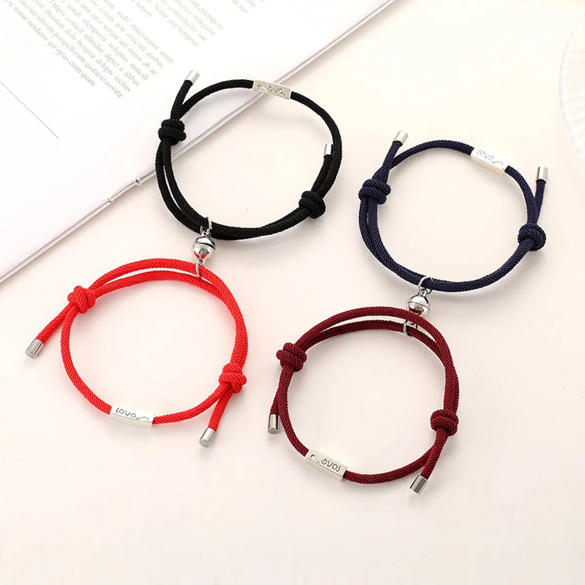 Wholesale Jewelry Rope Alloy Heart Couple Bracelet Gooddiy