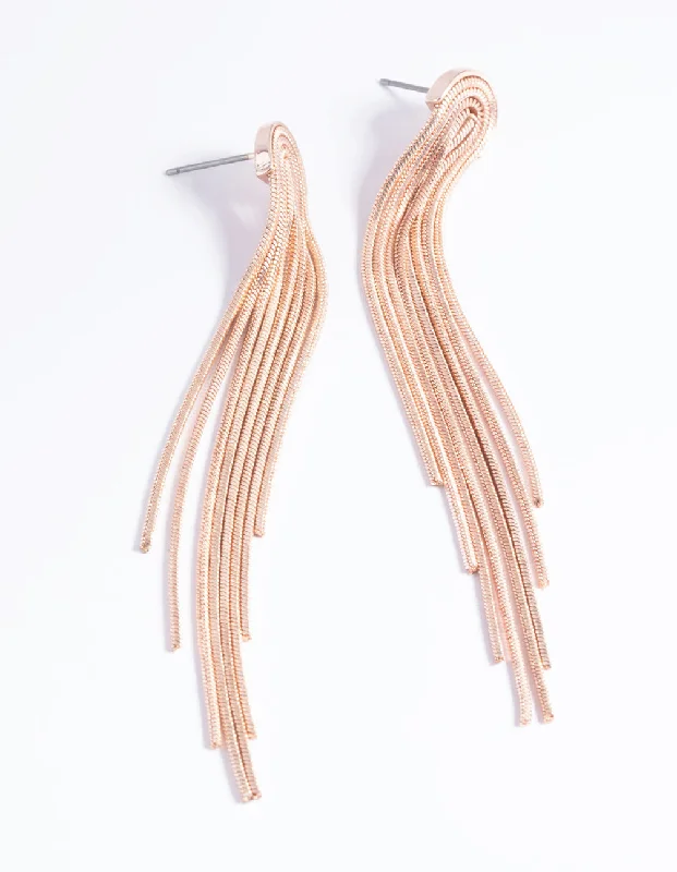 Minimalist Hoop Earrings-Rose Gold Mini Waterproof Cupchain Earrings