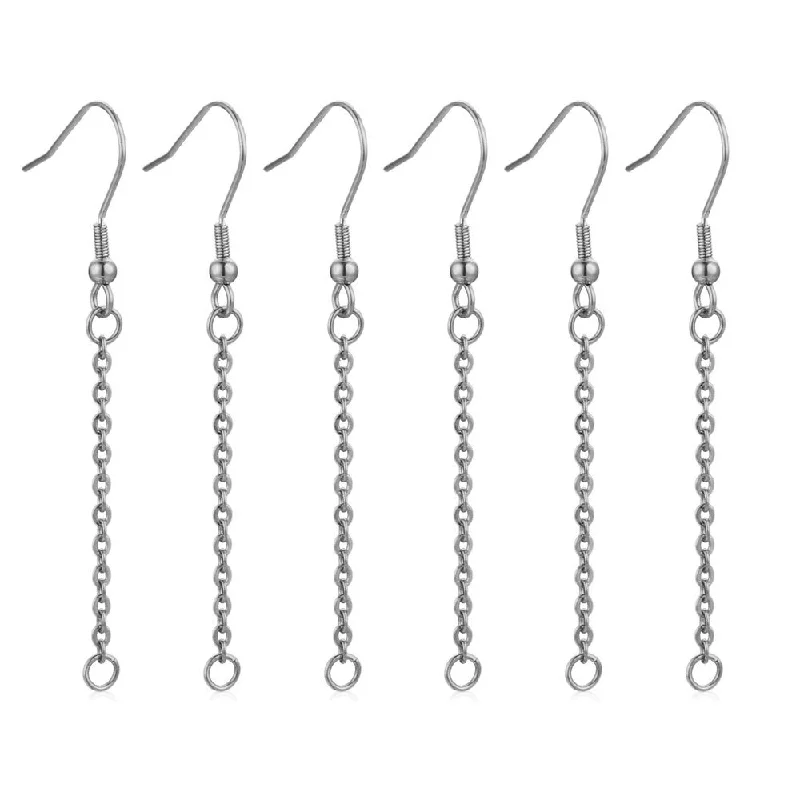 20 PCS/Package Stainless Steel Solid Color Hook Earring Findings Simple Style