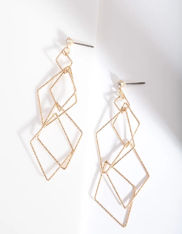 Fashion Hoop Earrings-Gold Fine Layered Earrings