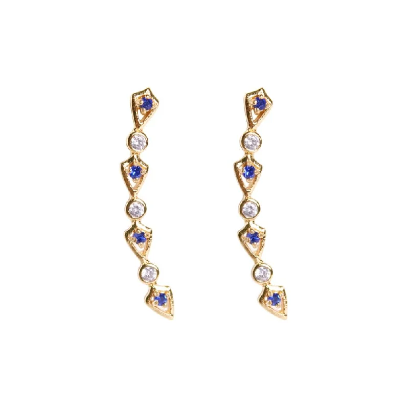 Beaded Hoop Earrings-Ophelia Gold Curved Earrings