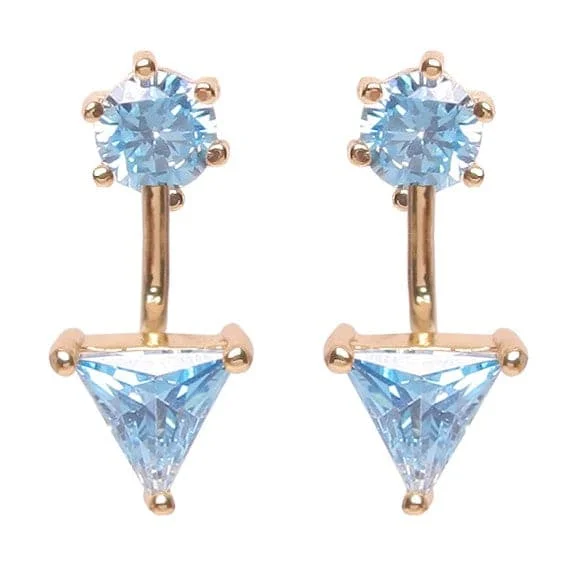 Double Drop Earrings-Vita Crystal Stud Earrings with Triangle Drop