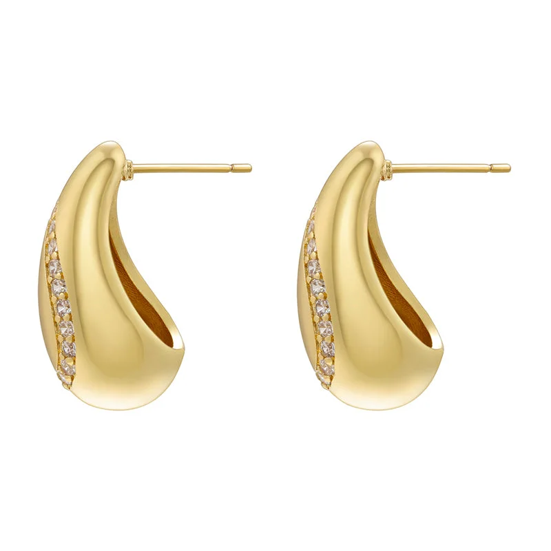 Ve1181 Gold White Diamond 1 Pair