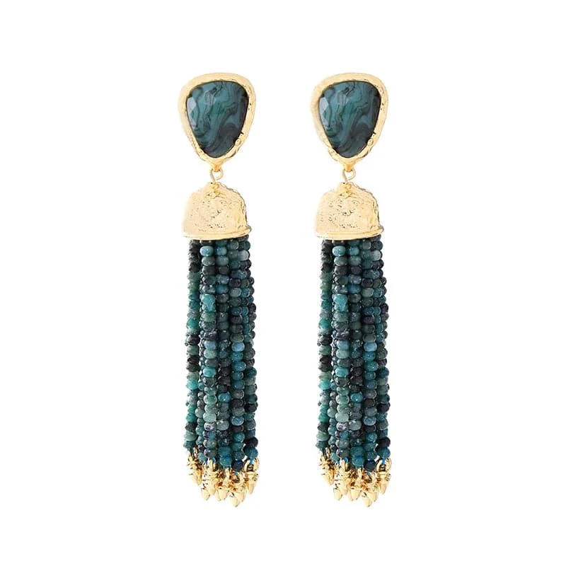 Unique Pearl Drop Earrings-Lizzie Post Earring Tassel