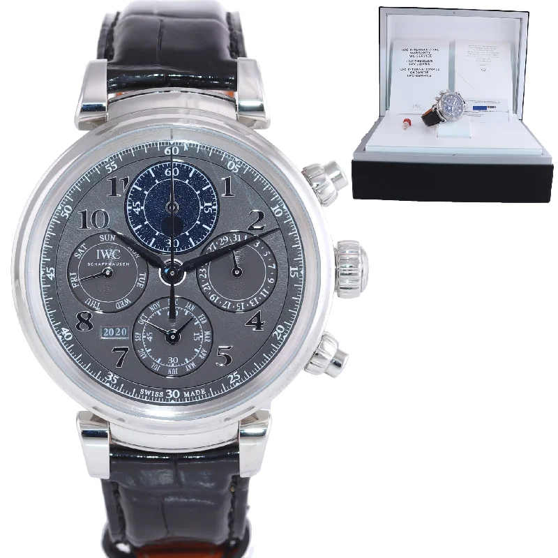 High-End Automatic Watch for Women-PAPERS IWC DaVinci Perpetual Calendar Chrono 43mm Men's Watch IW3921-03 Box