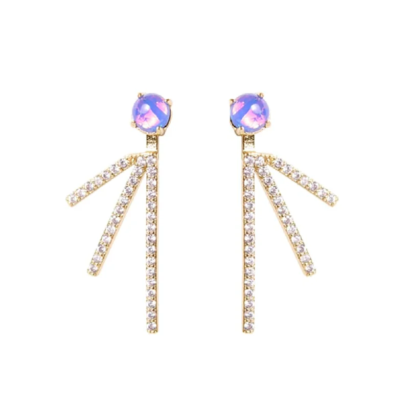 Rhinestone Earrings-Ophelia Opal and Crystal Burst Drop Earrings