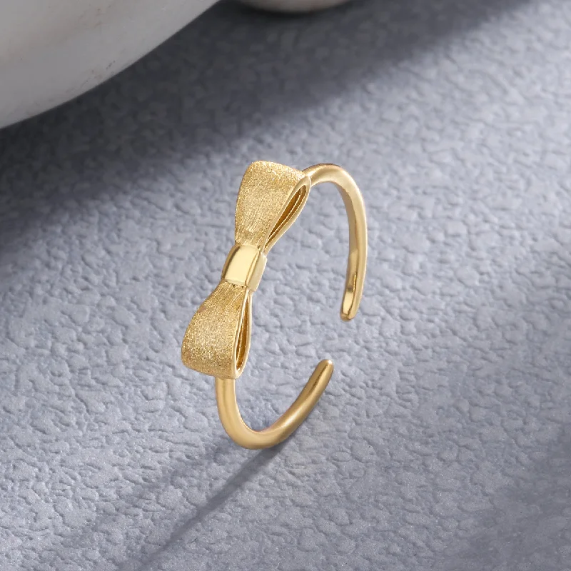 Lasha Bow Open Ring-Gold